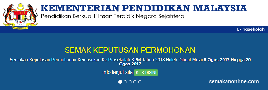 EPrasekolah: Tutorial Permohonan Online Prasekolah KPM 2019