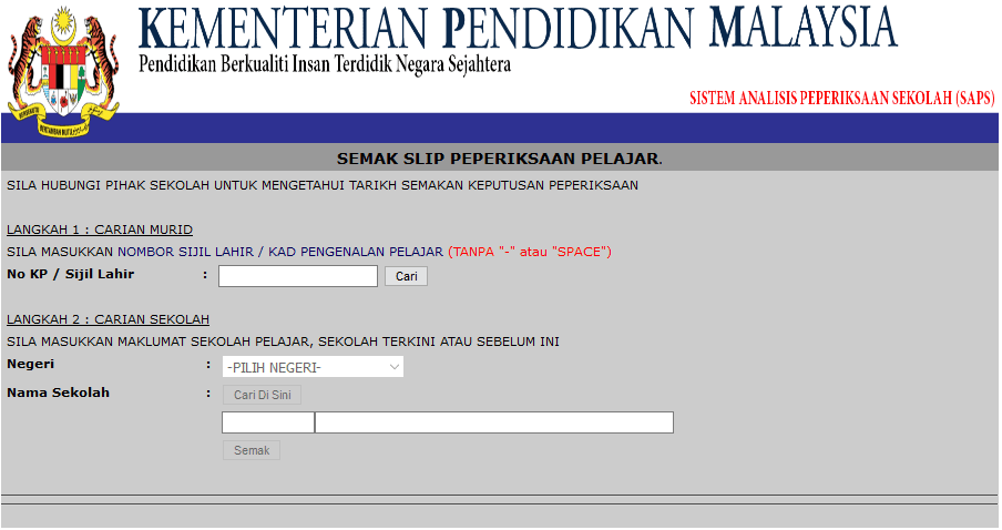 Garis Panduan Login Sistem Smpweb Bagi Pelajar Baharu