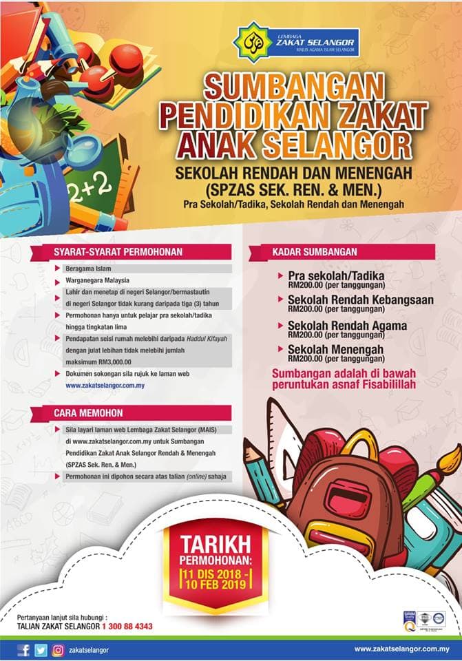 Semak Bantuan Zakat Selangor 2019