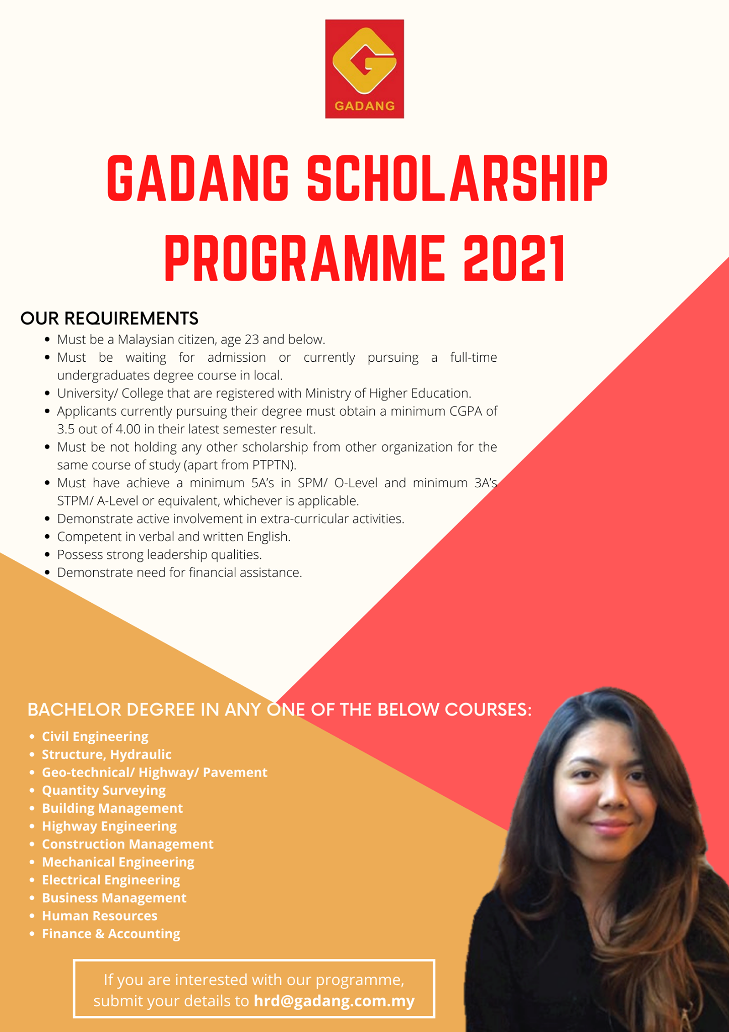 Program Biasiswa Permohonan Program Biasiswa Gadang 2021