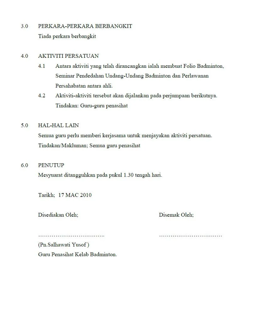 Sambungan Minit-Mesyuarat