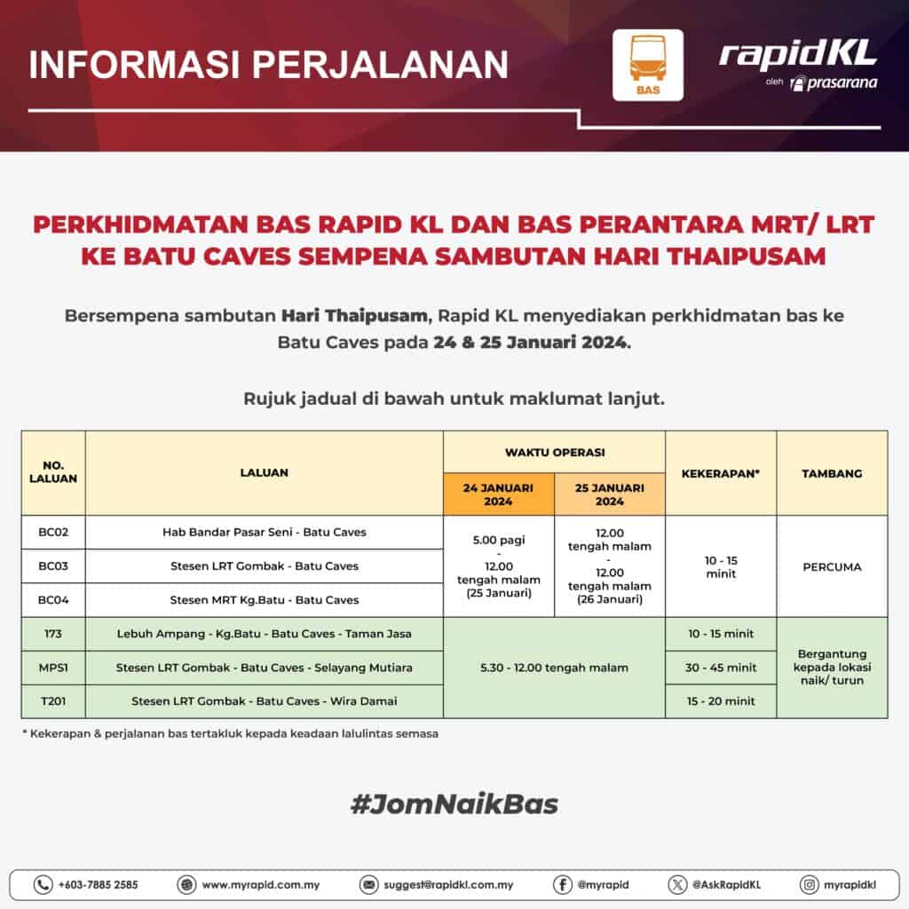 informasi perjalanan thaipusam